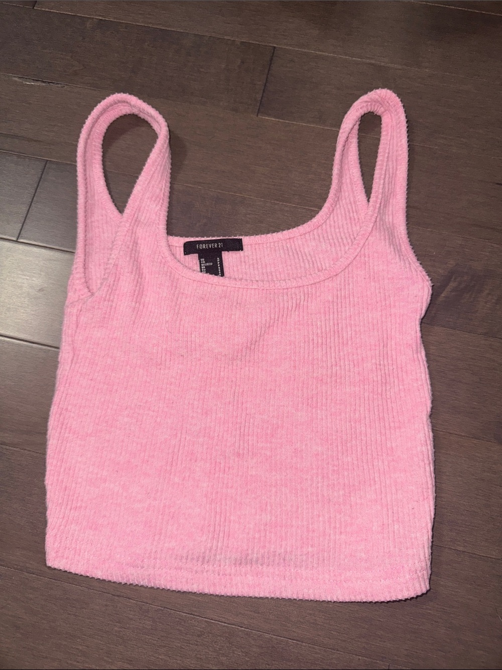 Forever 21 Light Pink Ribbed Tank Crop Top